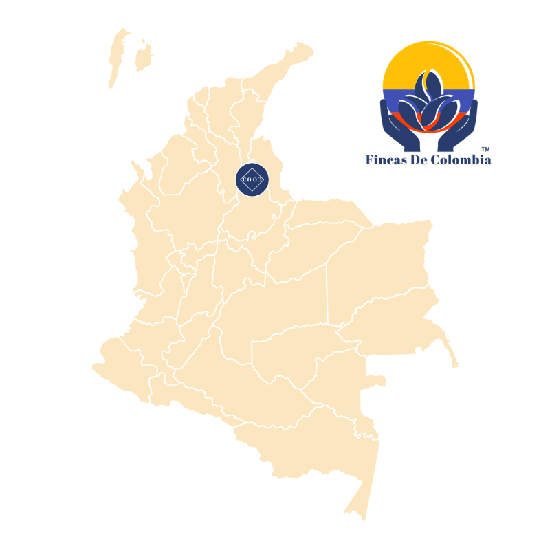 image shows the map of where this single origin speciality colombian coffee is from, don jose salazar notre de santander colombia